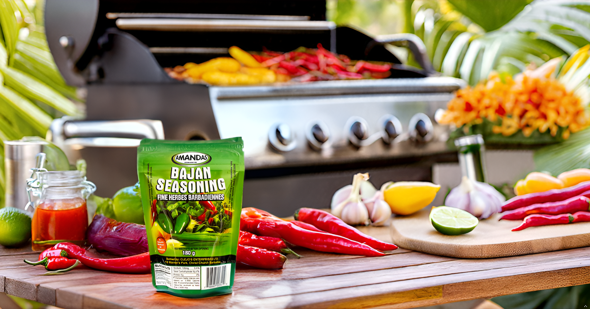 Amandas Bajan Seasoning Marinade 180 g | Authentic Caribbean Marinade with Pepper | Perfect Marinade for Meat, Chicken, Poultry, Fish & Vegetables | Made in Barbados
