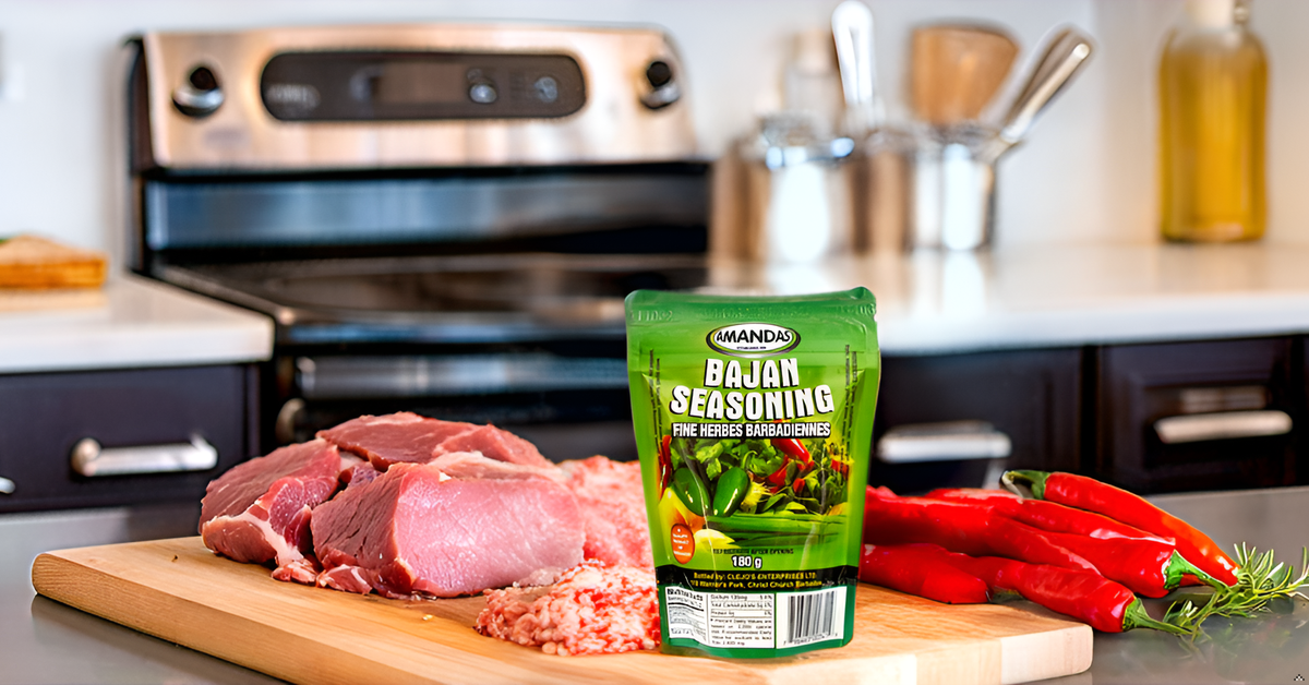 Amandas Bajan Seasoning Marinade 180 g | Authentic Caribbean Marinade with Pepper | Perfect Marinade for Meat, Chicken, Poultry, Fish & Vegetables | Made in Barbados