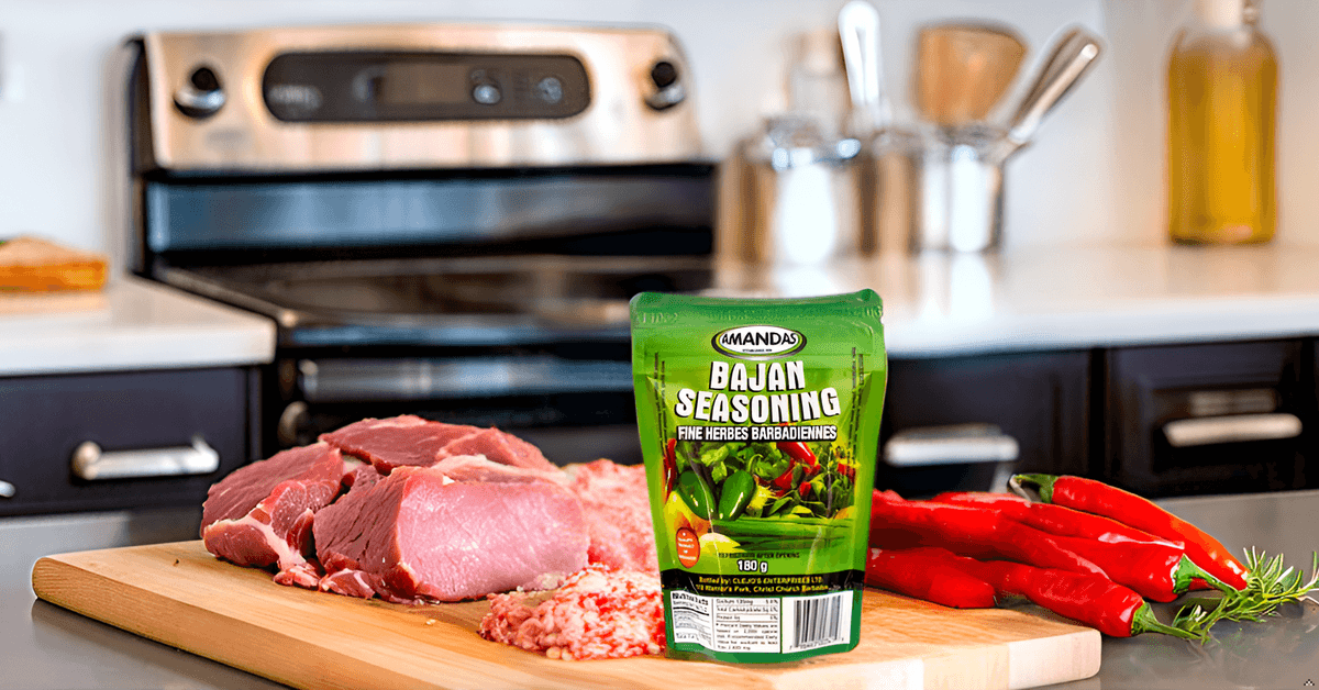 Amandas Bajan Seasoning Marinade 180 g | Authentic Caribbean Marinade with Pepper | Perfect Marinade for Meat, Chicken, Poultry, Fish & Vegetables | Made in Barbados