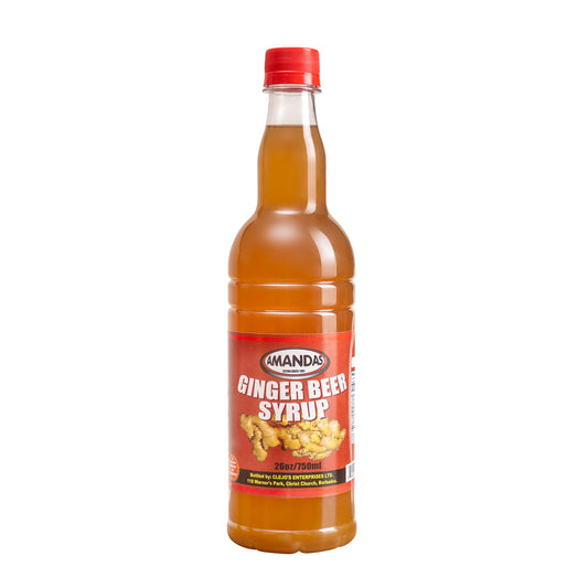 Amandas Barbadian Ginger Beer Syrup 750 ml | Vegan Syrup Perfect for Cocktails, Drinks, Coffee, & Baking | Made in Barbados