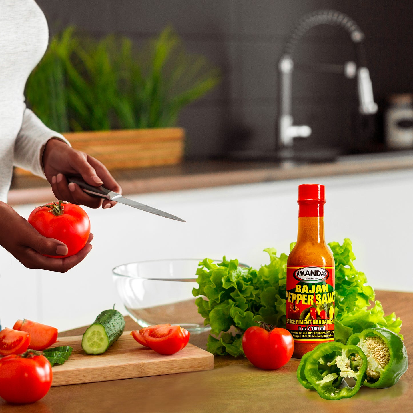 Amandas Barbadian Hot Pepper Sauce 160ml | Authentic Caribbean Bajan Hot Sauce | Spicy Gourmet Hot Sauce Made in Barbados | Perfect for Cooking, Marinades, and Dips | Vegan, and All-Natural