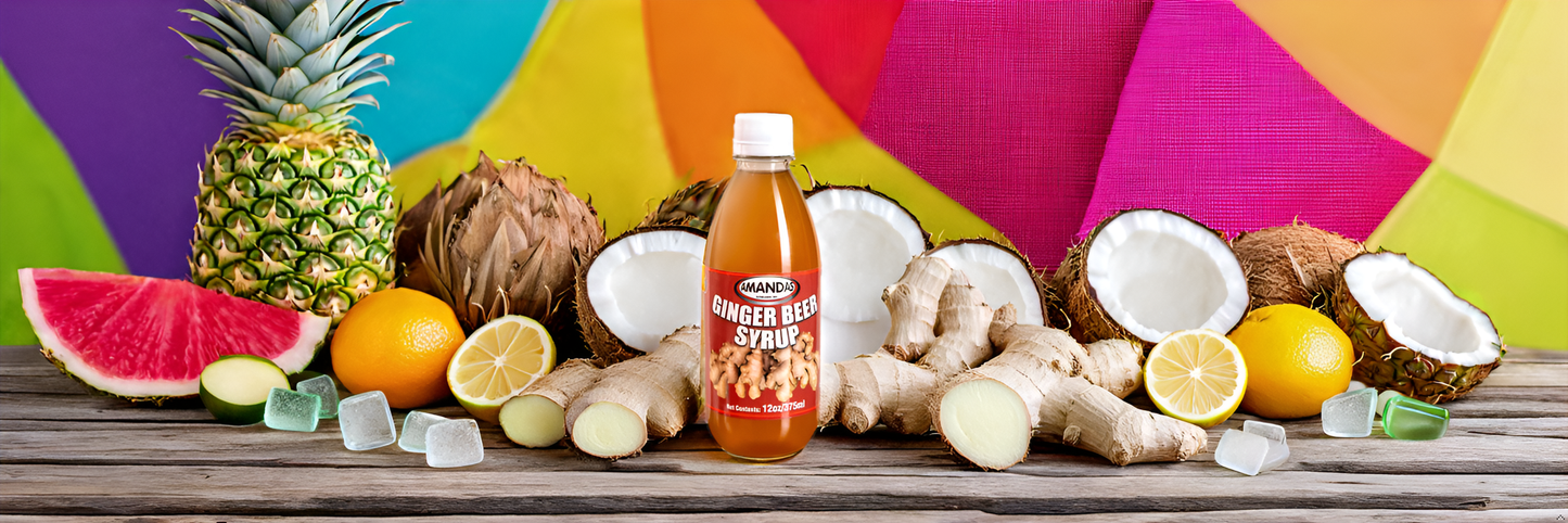 Amandas Ginger Beer Sorrel Syrup | Bajan Ginger Beer Syrup | Made in Barbados (375 ml)